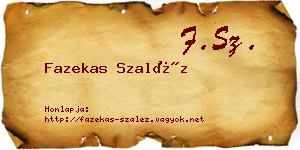 Fazekas Szaléz névjegykártya